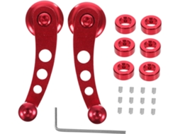 Conjunto De Manivelas Para Janelas De Carro Em Alumínio Vermelho Com Adaptadores E Clipes Para Portas Esquerda E Direita.