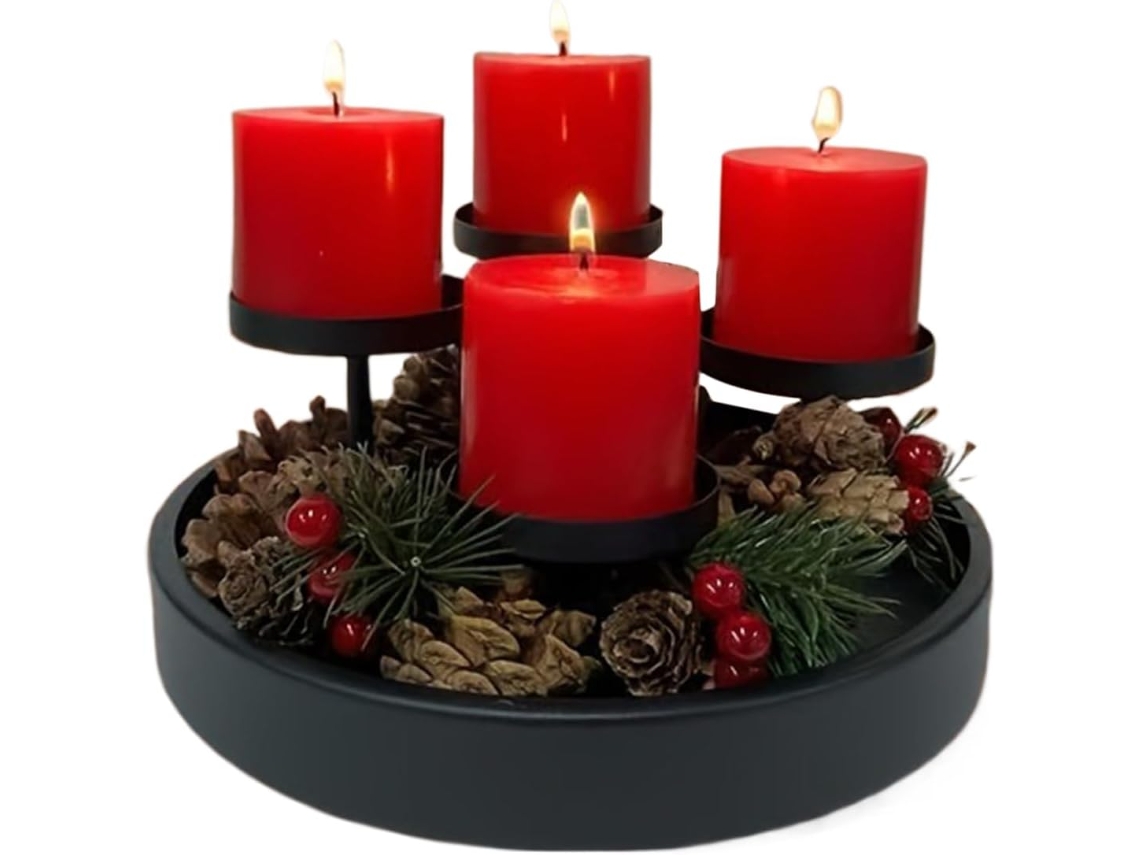 Castiçal De Natal Moderno Com 4 Compartimentos, Para Decoração