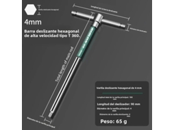Chave Hexagonal Multifuncional MDUG Tipo T em Aço Inoxidável (4 Mm)