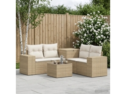 Vidaxl Conjunto De Sofás 6 Unid. Bege E Branco Creme