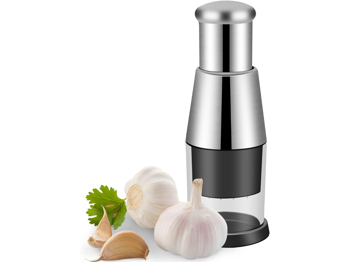 Espremedor de Alho Manual em Aço Inoxidável Espremer Mão Utensílio Cozinha Fácil Usar e Que Economiza Esforço AQUAFORGE