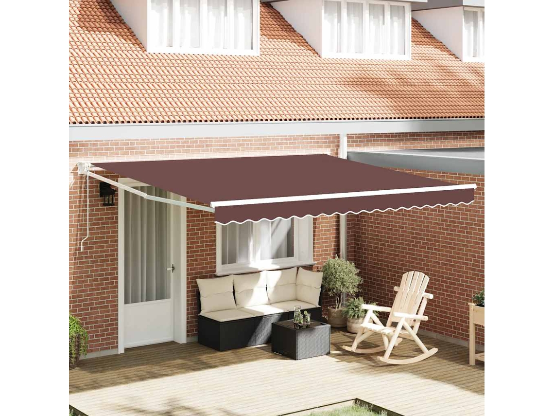 Vidaxl Toldo Retrátil Automático 400x300 Cm Castanho