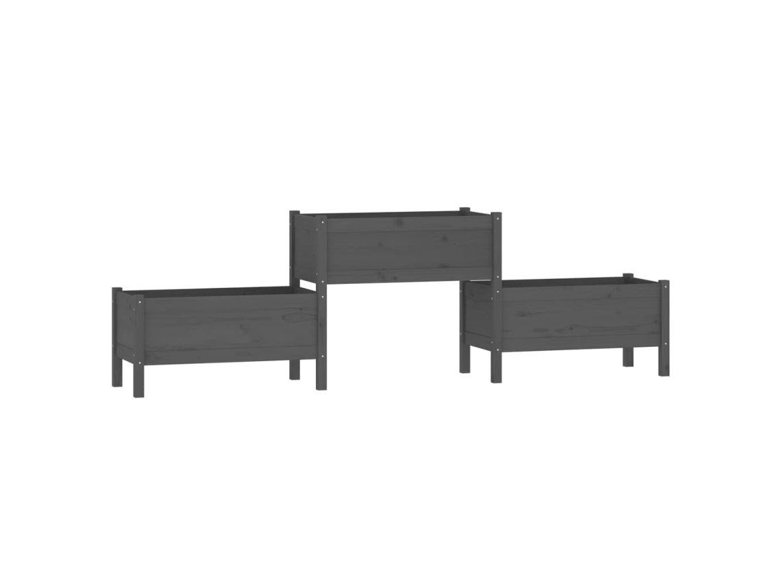 Planter, Planters Vidaxl Cinzeto Madeira De Pinho (245.5 X 44 X 75 Cm)