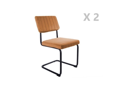 2 cadeiras cantilevers de design em veludo - marrom terracota