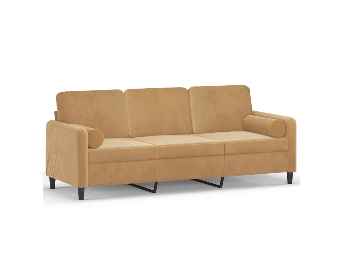 3-seater Sofa, 3-seater Sofas Vidaxl Marrom Veludo (n/a)