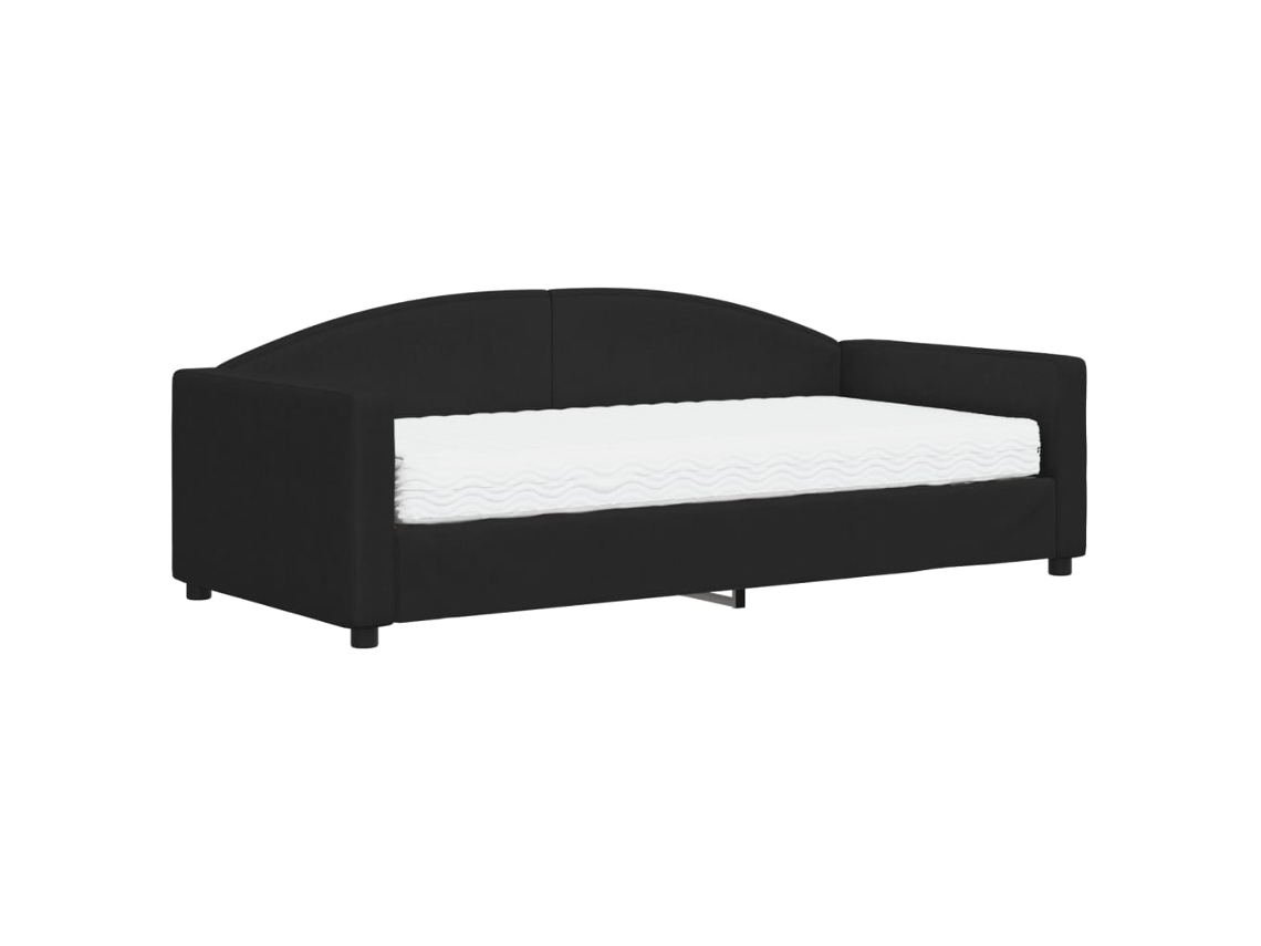 Sofá-cama Com Colchão Vidaxl Preto Tecido