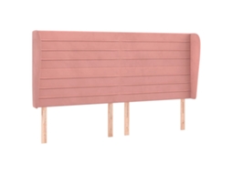 Cabeceira Cama C/ Abas Veludo 203x23x118/128 Cm Rosa MAISON EXCLUSIVE