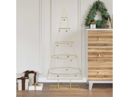 Vidaxl Árvore De Natal De Metal Ouro 125 Cm Aço Com Revestimento Em Pó