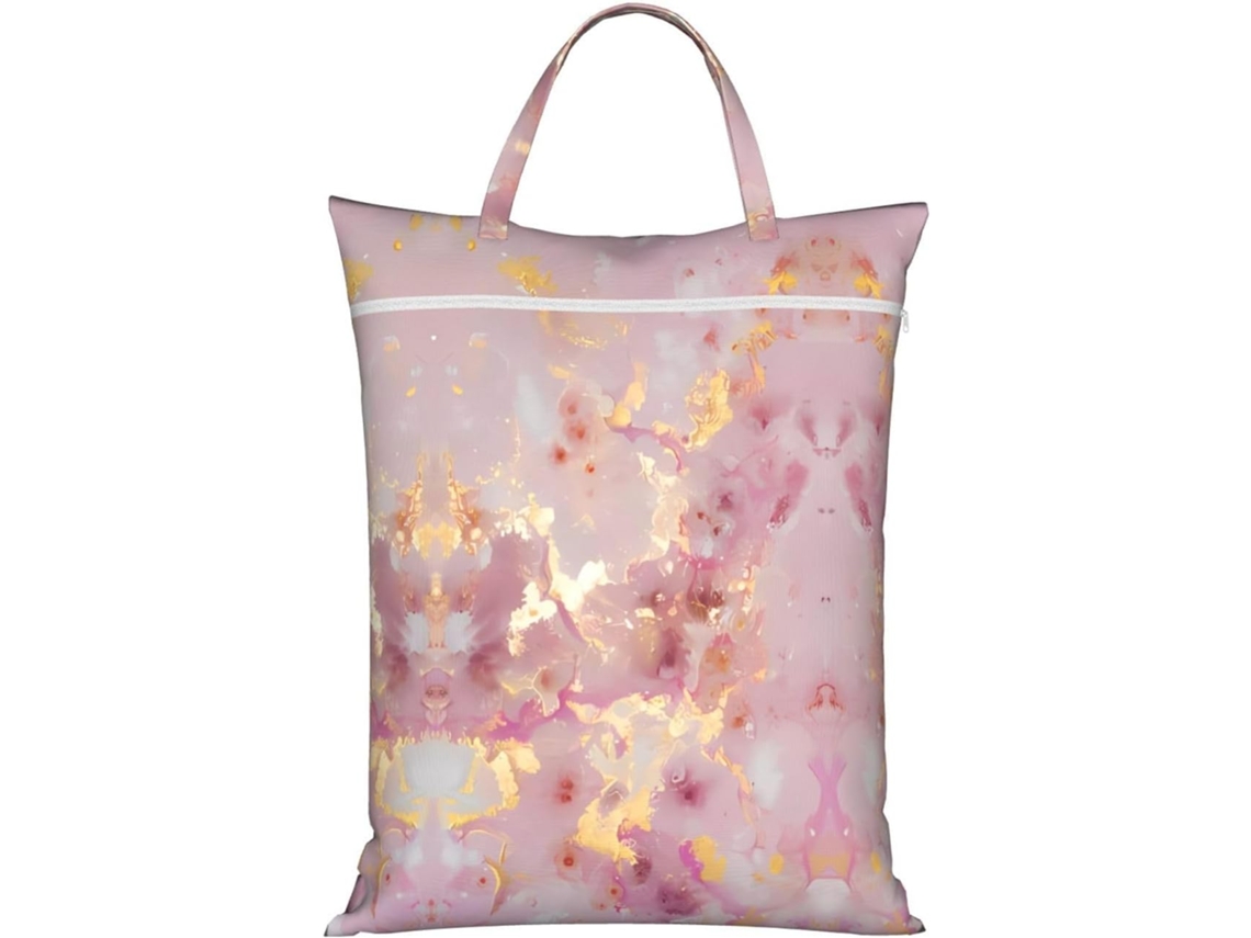Saco De Roupa Suja Para Viagem Com Zíper E Alça, Estampa De Mármore