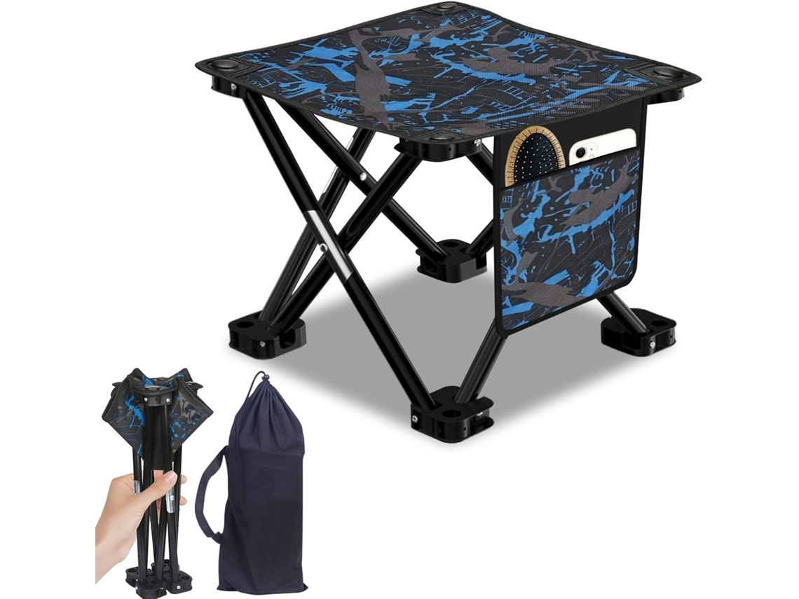 Banqueta Dobrável Portátil para Camping: Cadeira de Praia com Bolsa de Transporte, Ideal para Camping, Caça e Trilhas. AQUAFORGE