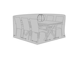 Capa para mesa e 6 cadeiras 210g/m2 Poliéster 600D com revestimento PU preto hidrorrepelente HOUSE NORDIC