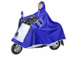 Capa De Chuva Com Janela Visual Espessada Em Tecido Oxford À Prova Dágua Poncho De Chuva Para Carro Elétrico Motocicleta Ciclismo Azul Safira