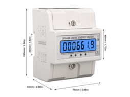 Laxiscreed Medidor De Energia Trifásico 4 Fios Com Lcd Retroiluminado, Monitoriza 10 A 100a
