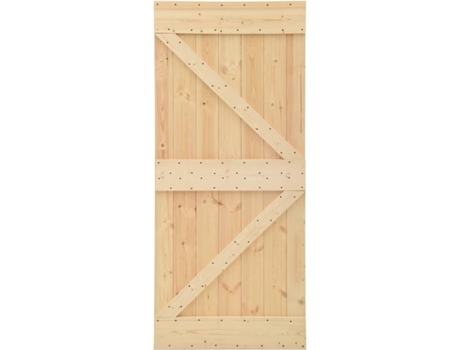 Porta de Correr com Ferragens  Castanho (Madeira - 90x210 cm)