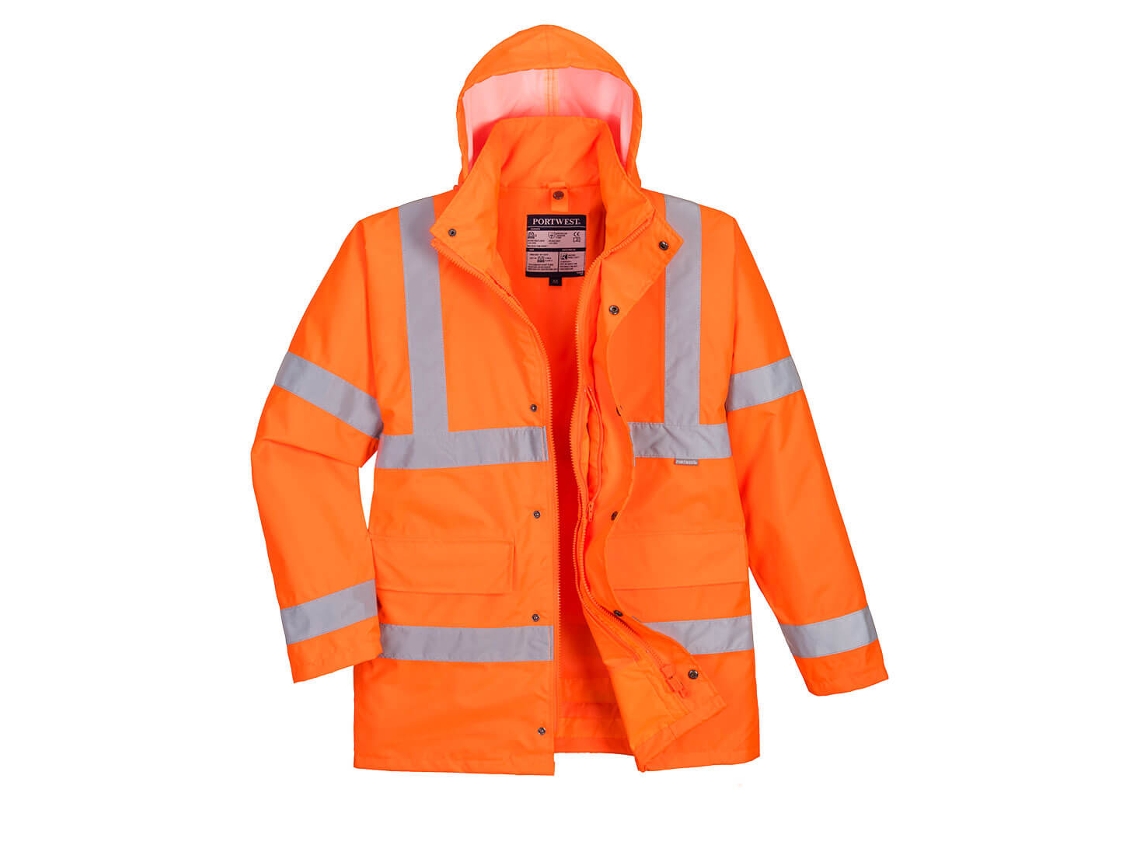 Parka De Trânsito De Alta Visibilidade 4 Em 1 Laranja / Xxl