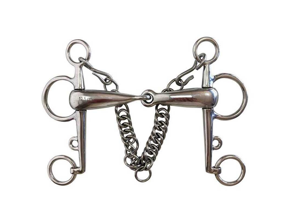 Oco Junto com Bit de Corrente Pelham Prateado 13.5 Cmmarjoman Distribucion