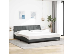 Vidaxl Estrutura De Cama Sem Colchão Hanko 200x200 Cm Tecido Cinzento-escuro