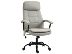 Cadeira Massagem, Escritório Ergonômica Balanço, Giratória 360°, Linho, Bege