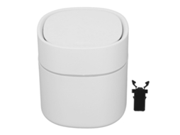 Lixeiro Mini com Tampa para Mesa de Café, Trabalho e Contrapiso Branco