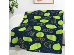 Manta de Frutas Limão 180x200 Cm Multifuncional Macia Flanela Aconchegante para Cama Escritório Cochilo Conjun
