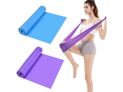 Faixa Elástica de Resistência AQUAFORGE com 2 Unidades 5 M Silicone para Ioga, Pilates, Reabilitação e Academia