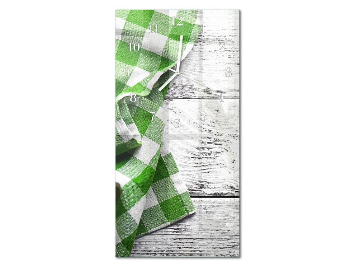 Relógio De Parede De Vidro Verde Espelharte (30x60 Cm)
