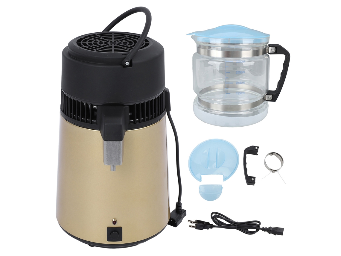 Máquina de destilar água de 750w, 4l, lixívia de aço inox para uso doméstico LAXISCREED