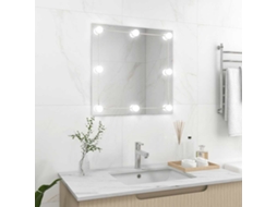 Vidaxl Espelho De Parede Com Luzes Led Vidro Quadrado