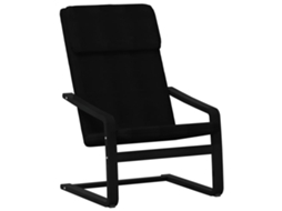 Conjunto 1 Cadeira De Descanso Vidaxl Preto Tecido (59 X 82 X 98 Cm)