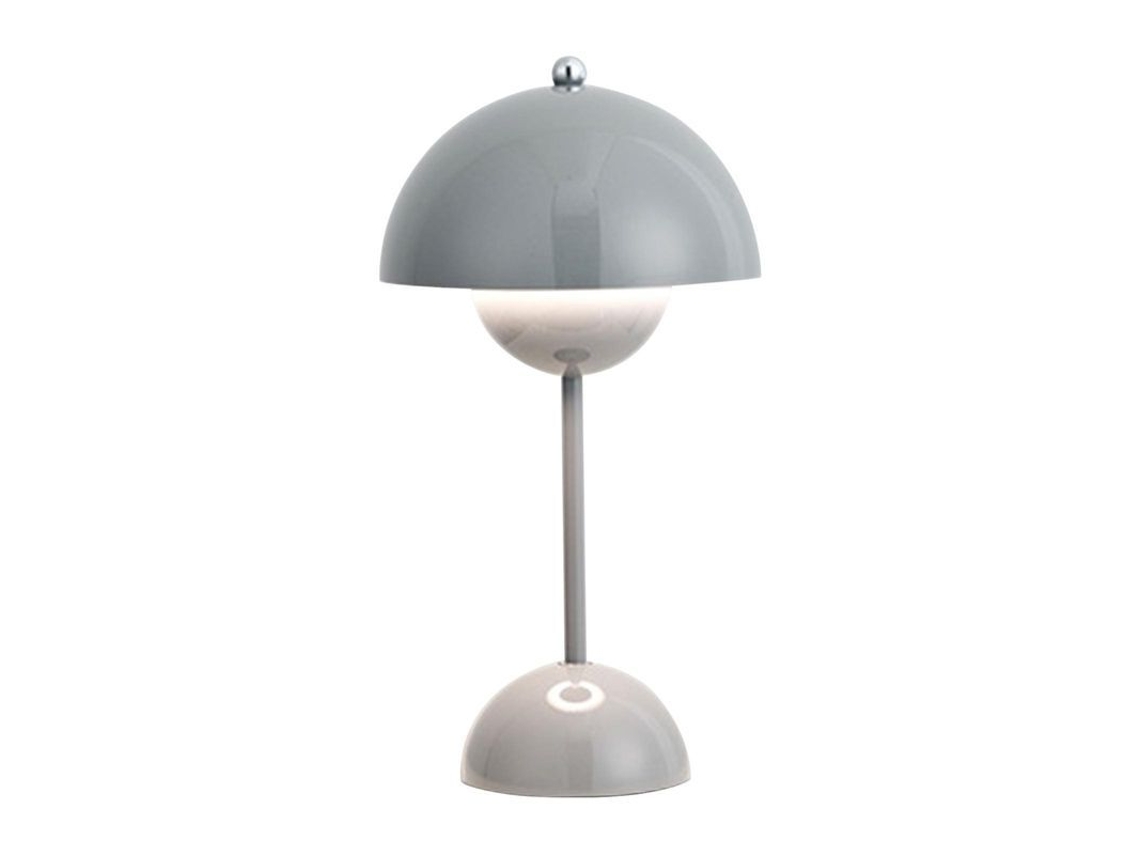 Lâmpada De Mesa Recarregável Botão Flor Nórdica Dinamarquesa Para Quarto, Salão De Casamento E Decoração De Escritório Gris