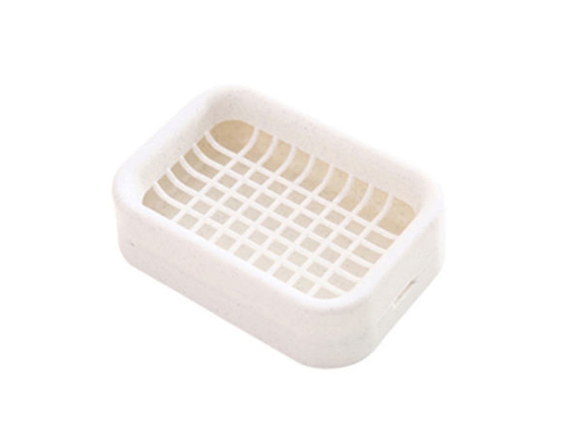 Suporte Para Saboneteira De Camada Dupla Com Bandeja De Drenagem, Caixa De Armazenamento Para Banheiro E Chuveiro Branco SUNNY SPACES