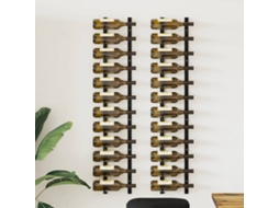 Vidaxl Garrafeiras De Parede Para 12 Garrafas 2 Pcs Ferro Preto