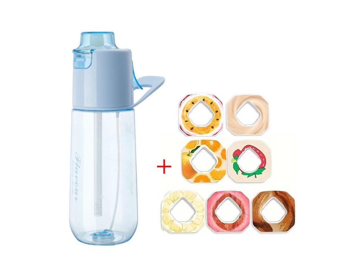 Garrafa De Água De Air 750ml, Com 7 Cápsulas De Sabor Aleatórios (azul Transparente) Spqment