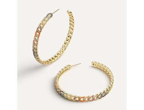 Brincos Uxío da Earcandy Jewelry em metal prateado e sem níquel com banho de ouro.