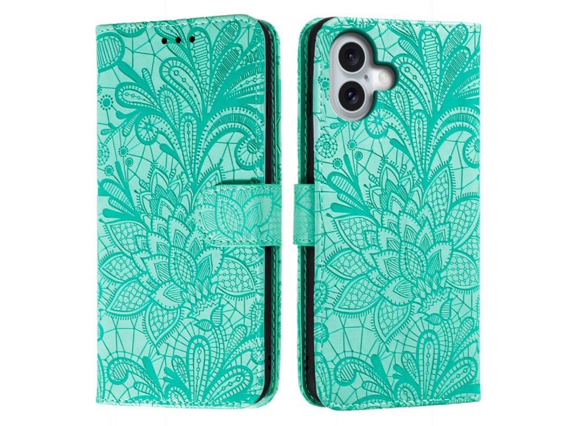 Capa Em Couro Pu, Para Apple Iphone 16plus Verde