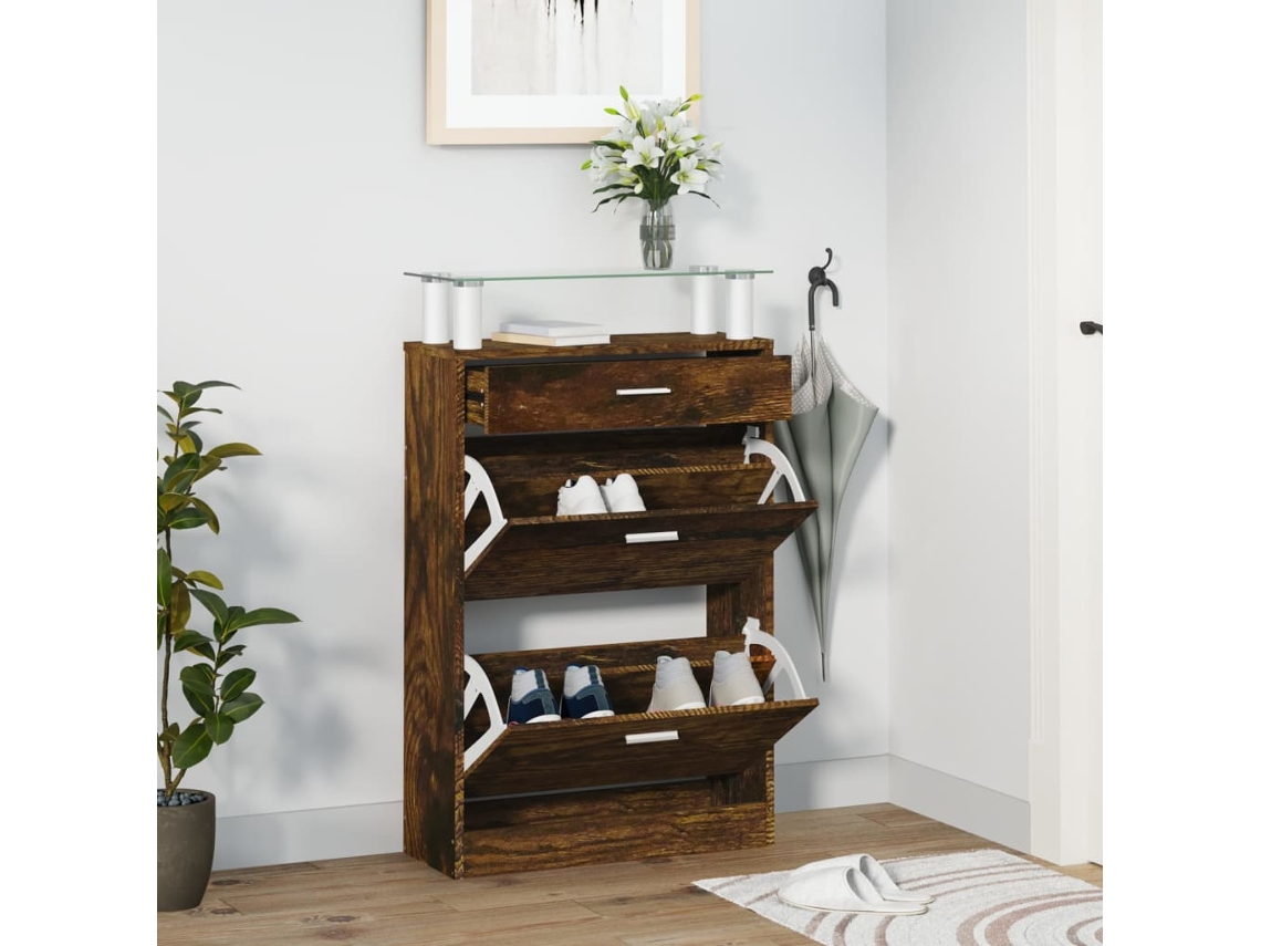 Sapateira | Armário De Sapatos 63x24x104 Cm Derivados De Madeira Carvalho Fumado Lovely Home