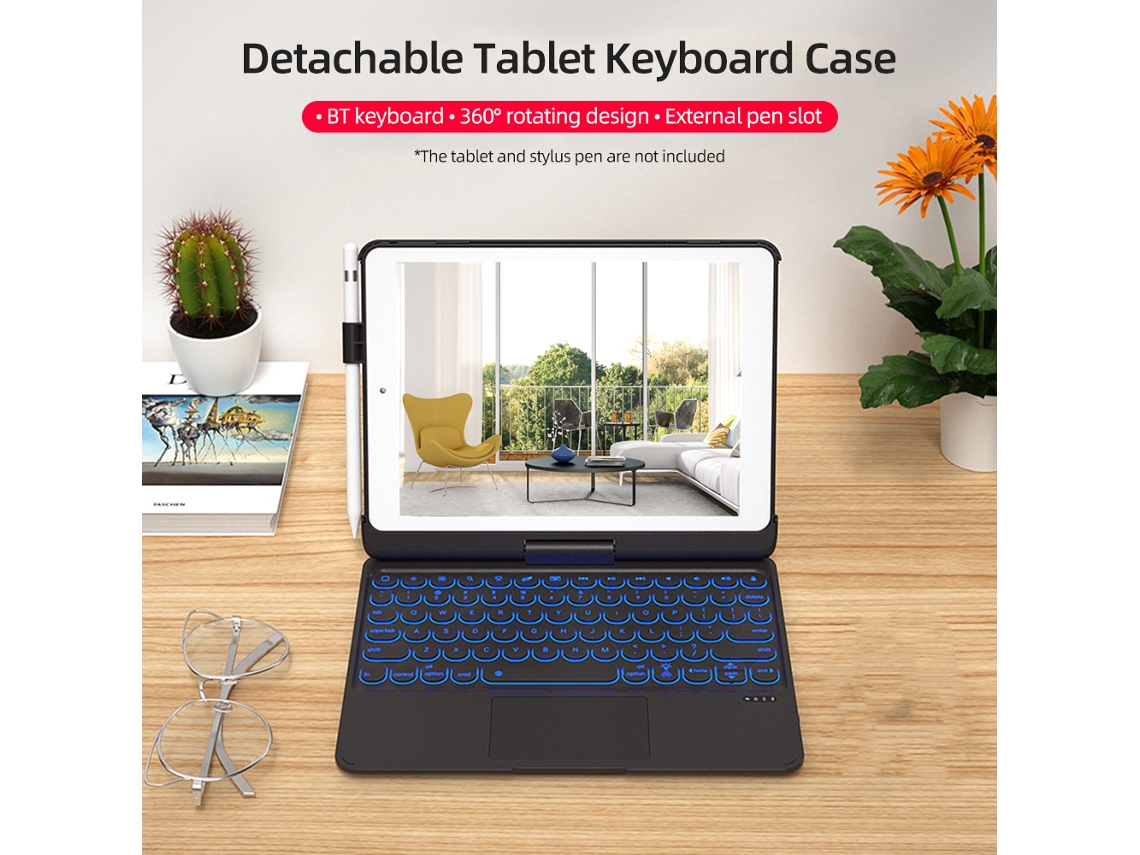 Teclado Iluminado Rotativo LAXISCREED para Ipad