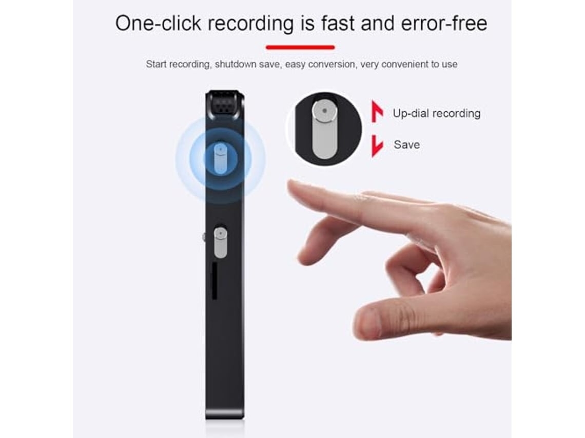 Lurelia Gravador De Chamadas Telefónicas 8gb Com Redução De Ruído, Reprodução Mp3, Proteção Por Palavra-passe - Preto
