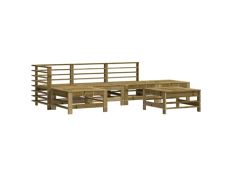 Conjunto 6 Lounge de Jardim Vida Xl Madeira de Pinho Impregnada VIDAXL
