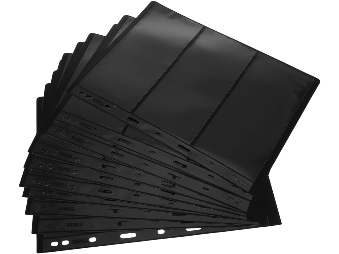 Álbum Hemobllo Para Timbres 10 Páginas Double Face Noires En Pet - 9 Trous Et 3 Rangées