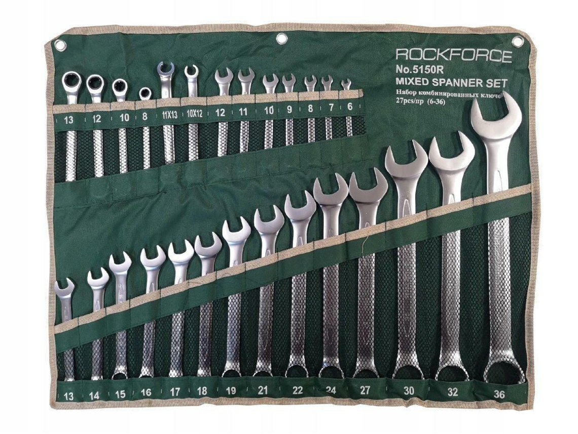 Chave de boca, conjunto de 27 peças, incluindo 4 com catraca Rockforce (6 36 mm)