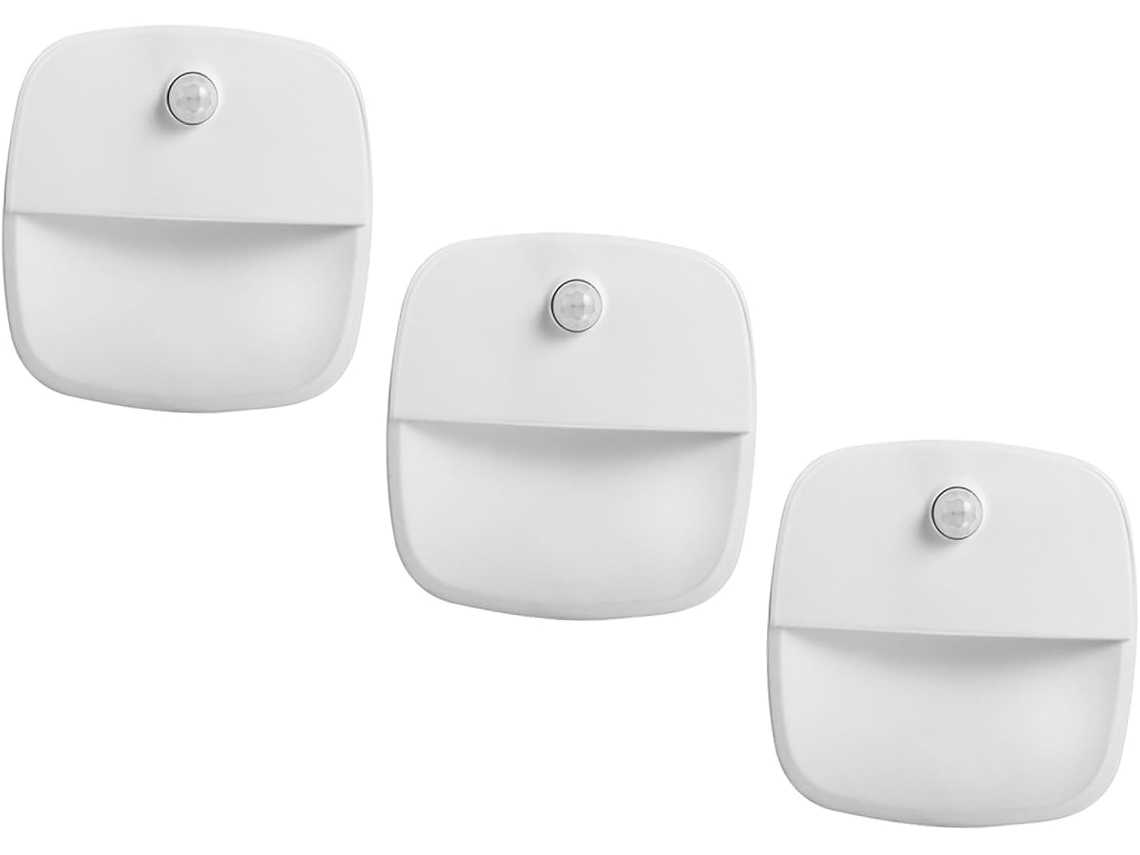 Conjunto de 3 Luzes Noturnas Led Inteligentes com Sensor de Movimento de Ângulo Amplo e Luz Branca Quente. SFUSHOS