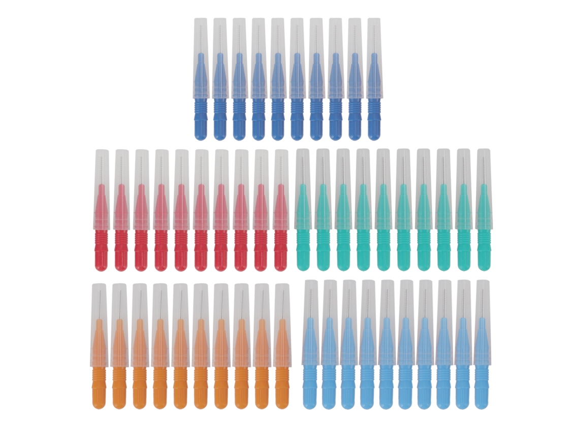 50 pcs pincel dental interdental para limpeza bucal limpadores de dentes e higiene oral S/MARCA