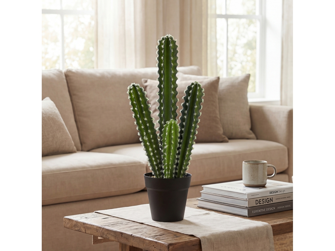 Cacto Artificial, 53 Cm, Planta Artificial Em Vaso Para Casa E Escritório.