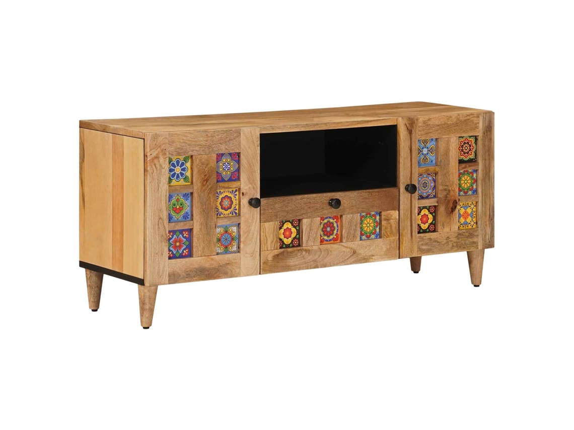 Vidaxl Gabinete Para Tv Com Gaveta Natural 105 X 33,5 X 46 Cm