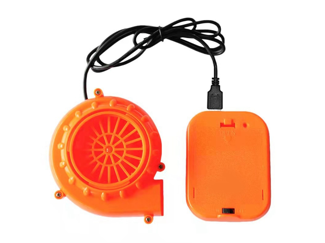 Ventilador Mini Laranja Para Trajes Infláveis Usb