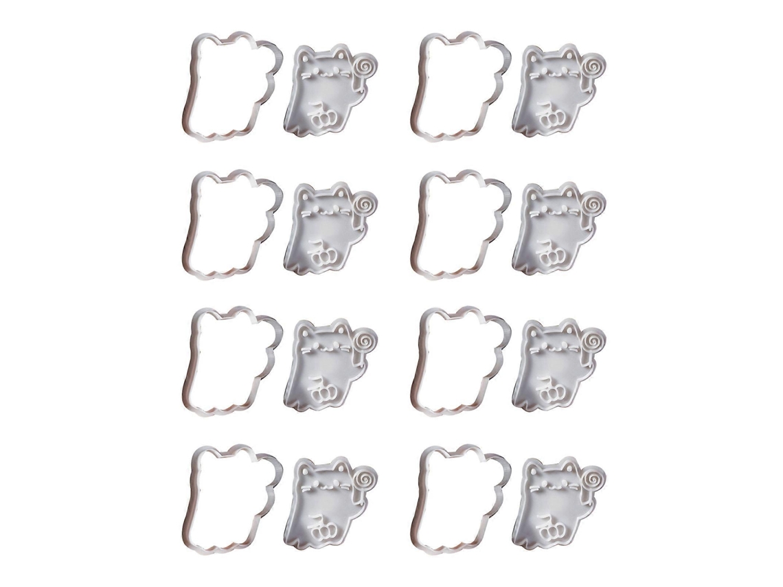 Conjunto De 8 Formas De Biscoito Em Formato De Gato Para O Halloween, Cortador De Biscoito Pequeno, Utensílio Para Fazer Biscoitos