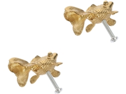 Wooneky Conjunto De 2-puxadores Decorativos Em Formato Animais, Com Peixinho Dourado, Para Gavetas E Cômodas Versáteis