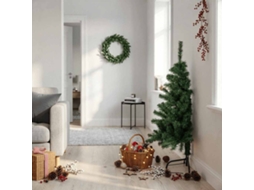 Vidaxl Meia Árvore De Natal Artificial Com Suporte 120 Cm Pvc Verde