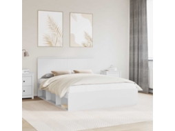 Vidaxl Estrutura Da Cama Com Cabeceira Branco 160 X 200 Cm